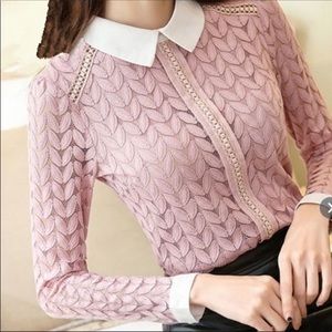 Slim fit velvet winter blouse